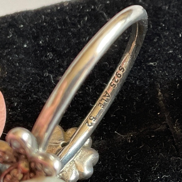 Pandora Silver and White Floral Ring - Picture 5 of 5